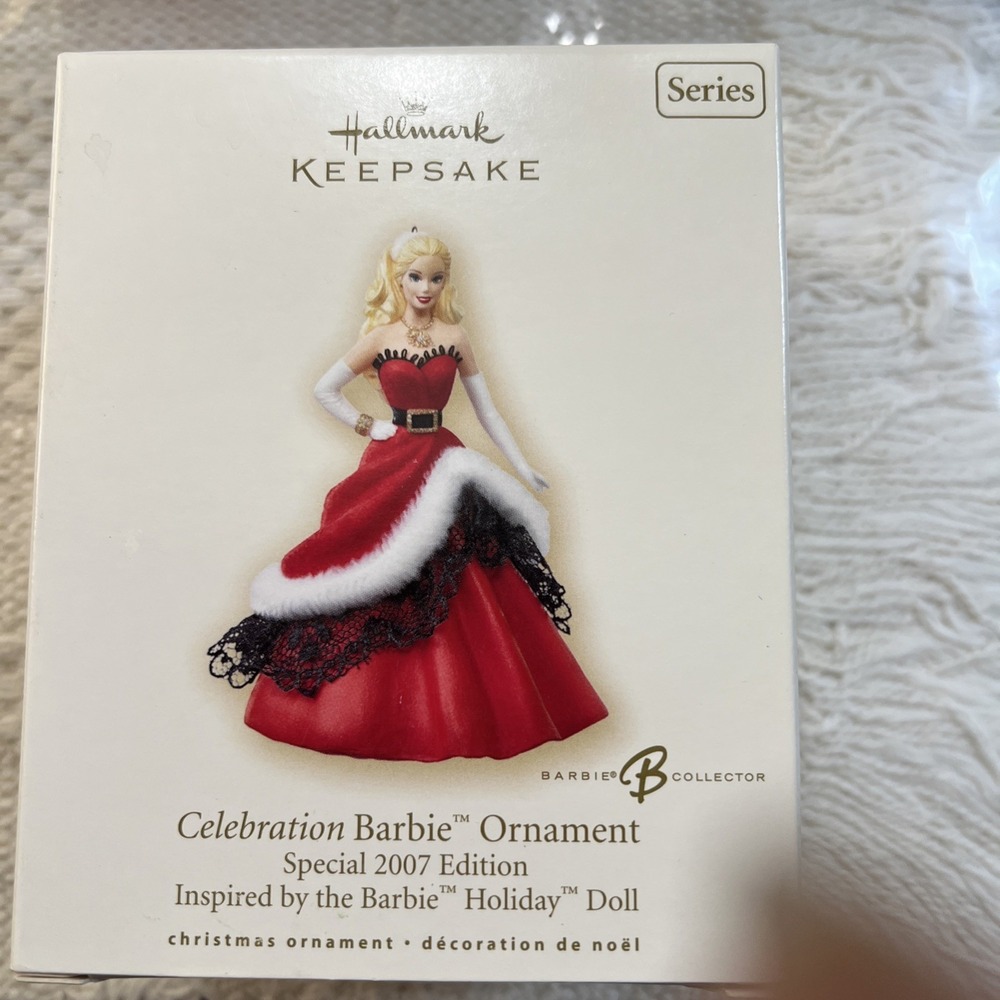 Barbie Hallmark Keepsake Ornament Special 2007 Edition Celebration Barbie In Box